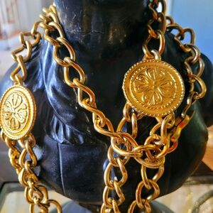 Vintage chanel gold plated  necklace